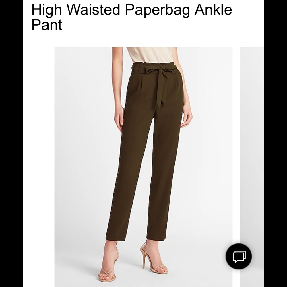 High Waisted Paperbag Ankle Pant outback size 6